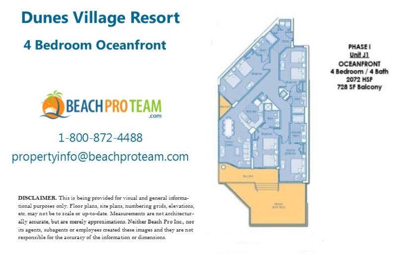 Dunes Village I Floor Plan J1 - 4 Bedroom Oceanfront